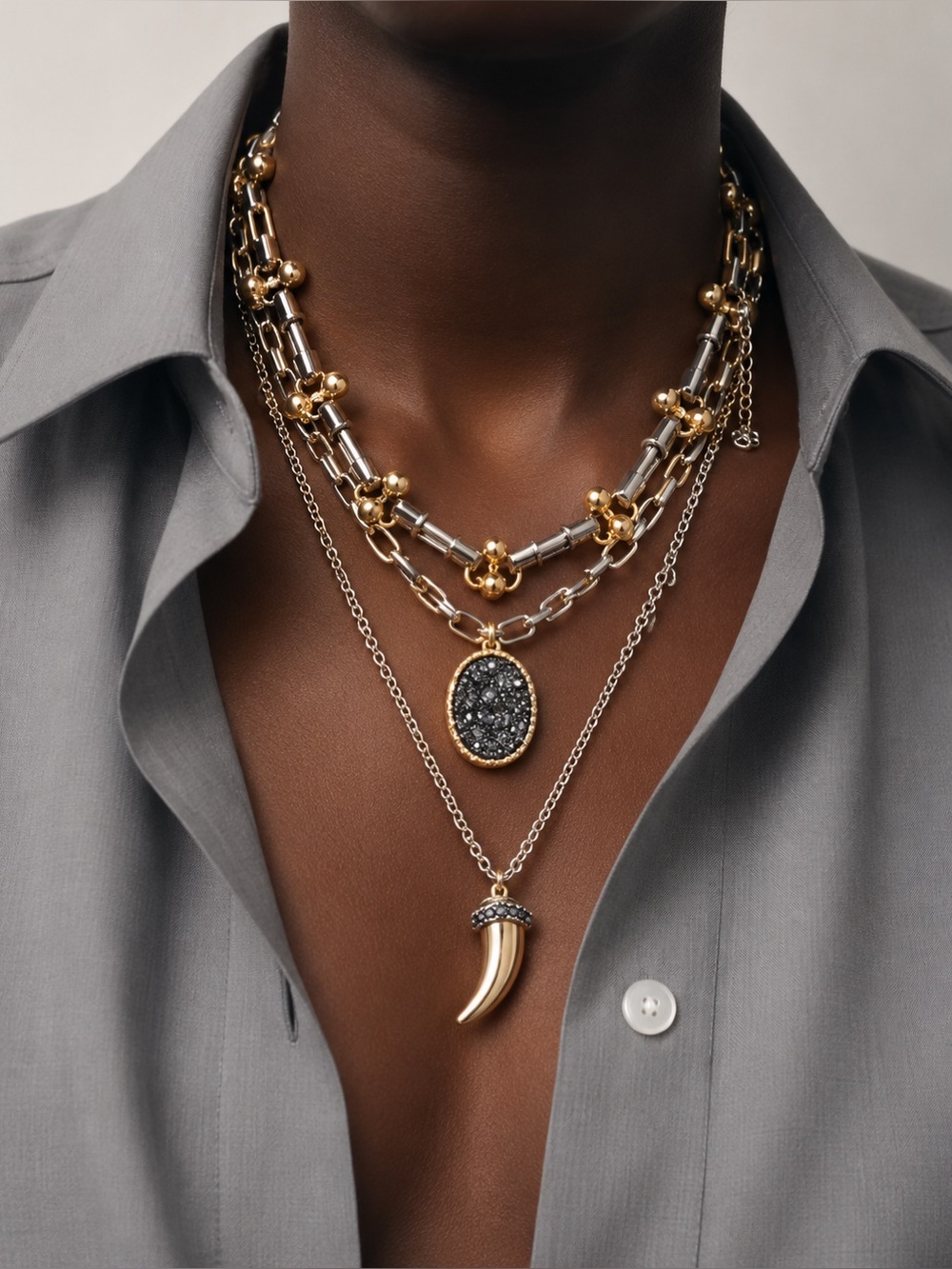 Bellavene Luxury Mixed Metal Necklace
